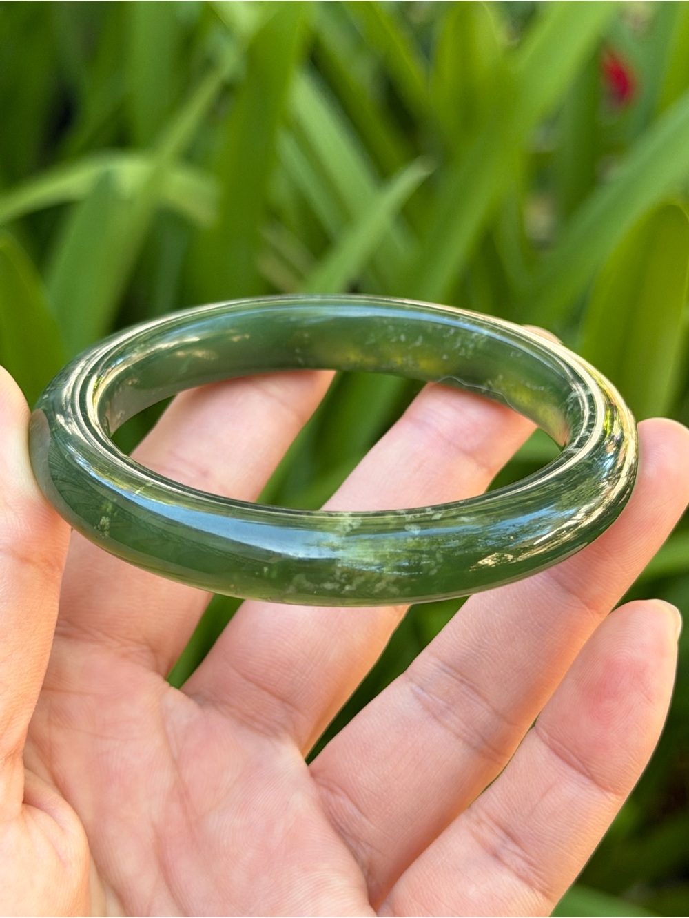 58mm inner diameter dark xiuyu jade bangle 1606